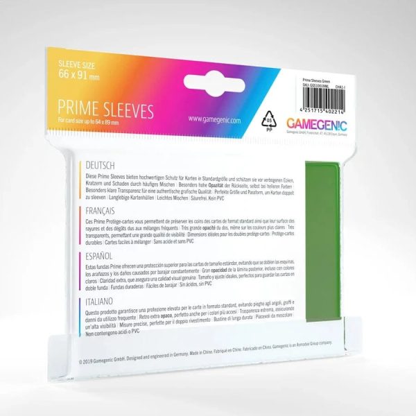 Gamegenic: Sleeves - Green Prime For Sale - Image 2